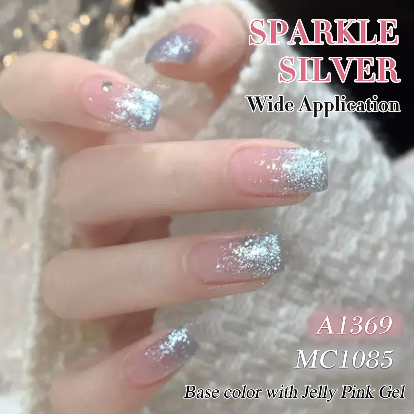 Double Rhythm 15ML Glitter Gel Polish 0.5Oz Shimmer Reflective Color for Nail Art Salon DIY at Home (Cat Eye Silver-MC1085)