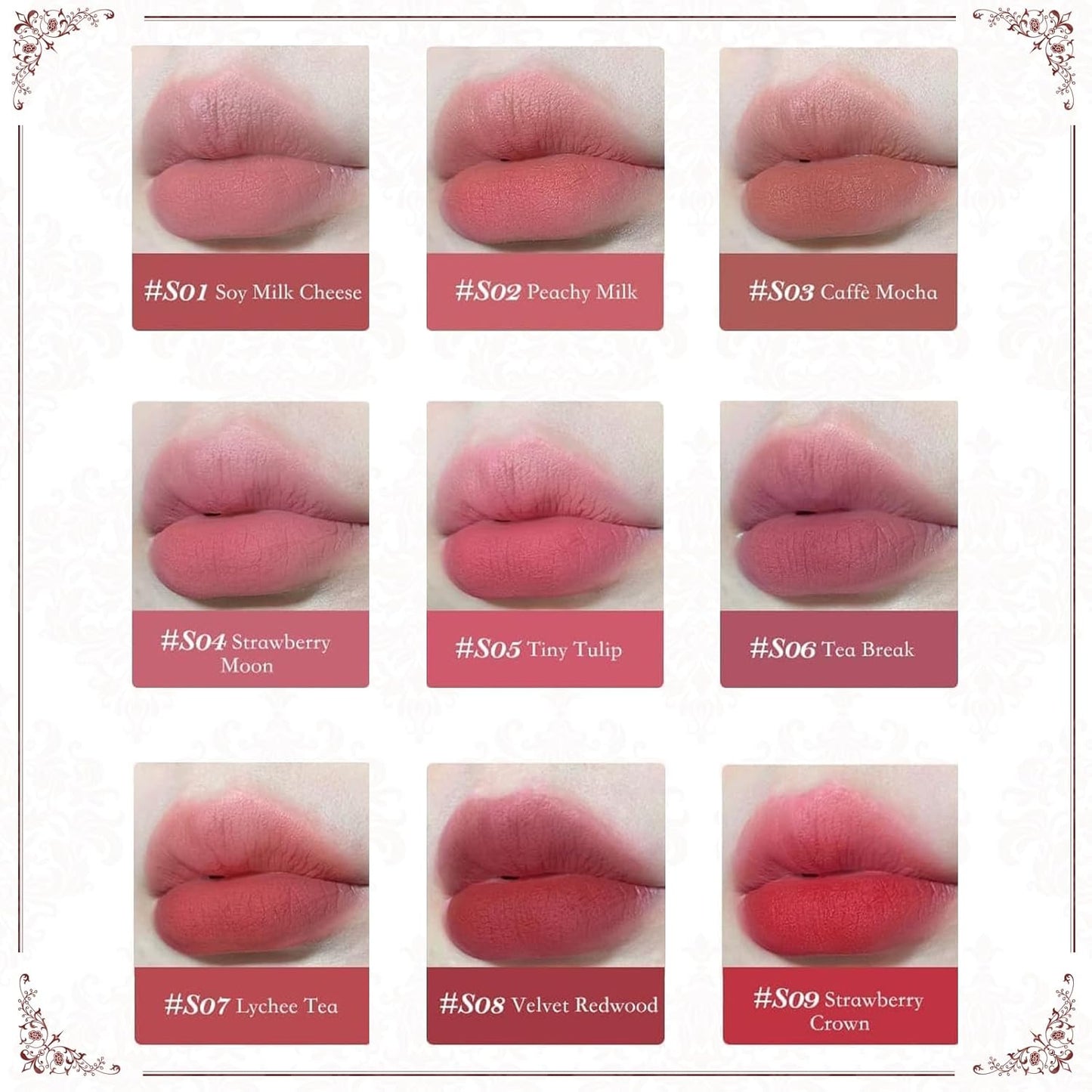 Flower Knows Strawberry Rococo Cloud Lip Cream,Velvety Matte Liquid Lipstick,Nude Lipstick,Long Lasting Lip Stain,Kiss-proof Blurred Lipstick for Girls&Women,0.12 Fl Oz(S01 Soy Milk Cheese)