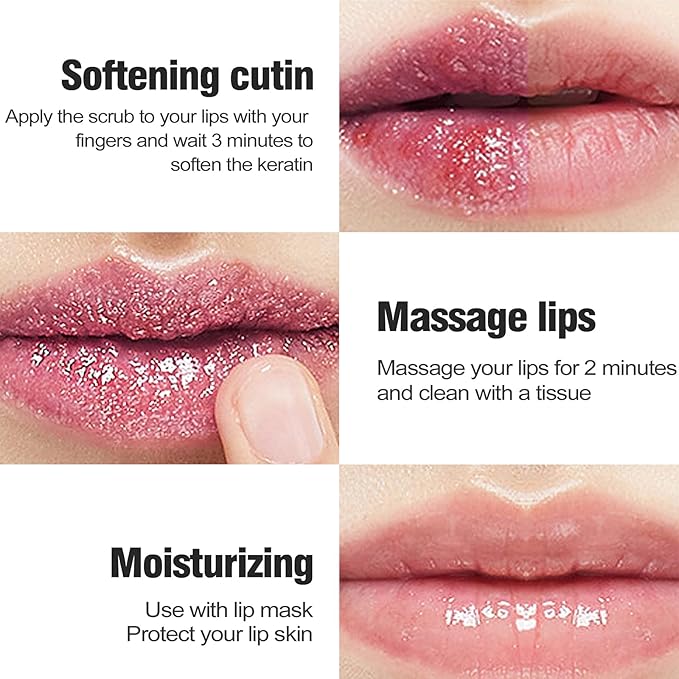 2 In 1 Lip Care Set - Lip Sleep Mask & Lip Scrub - Lip Wrinkles Improve - Cracked Lip Lipstick & Moisturizing Cream - Night Exfoliation Improve Dry and Peeling Lips - Suitable for All Skin Lip Primer