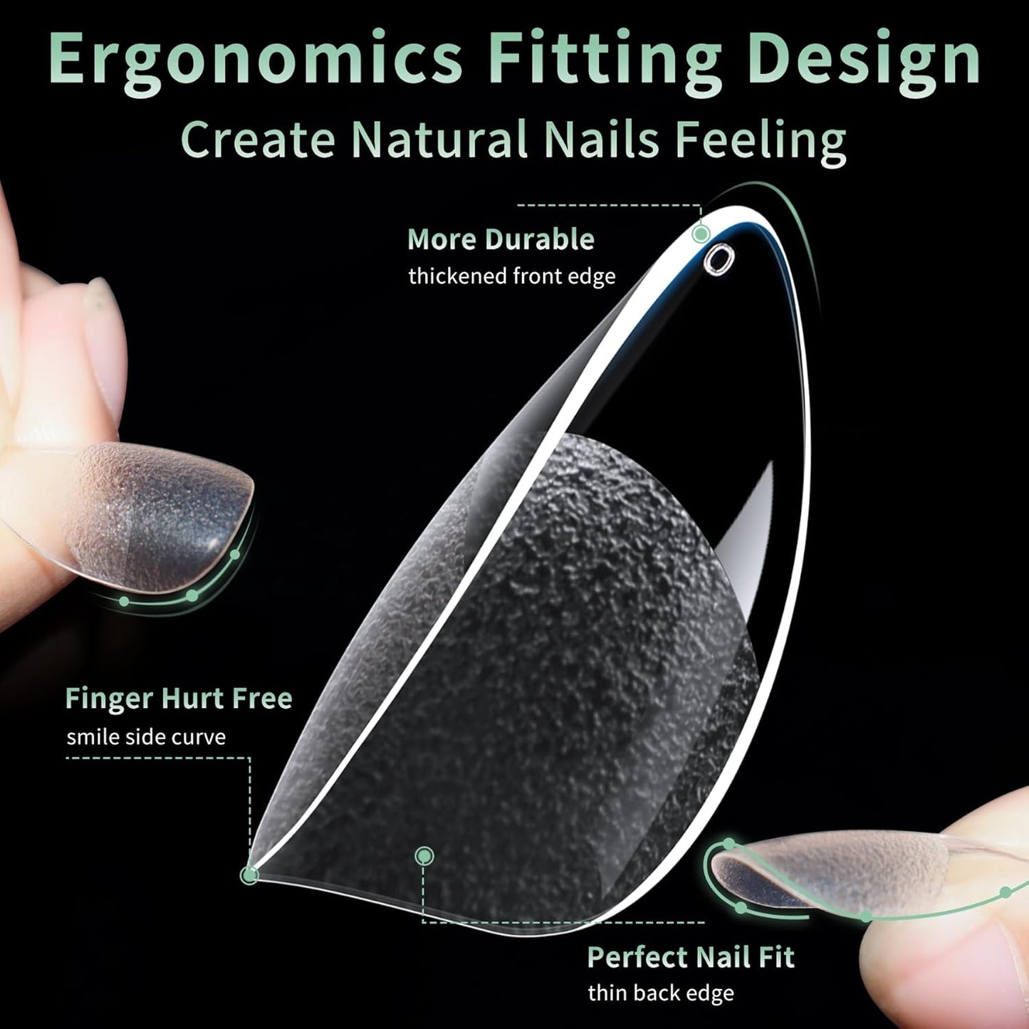 Long Stiletto Nail Tips, 216pcs Acrylic Fake Nails Gel Nail Tips Soft, Full Cover Pre-Shaped Matte Clear Press on Nails for Extension, Diy at Home Manicure 12 Sizes