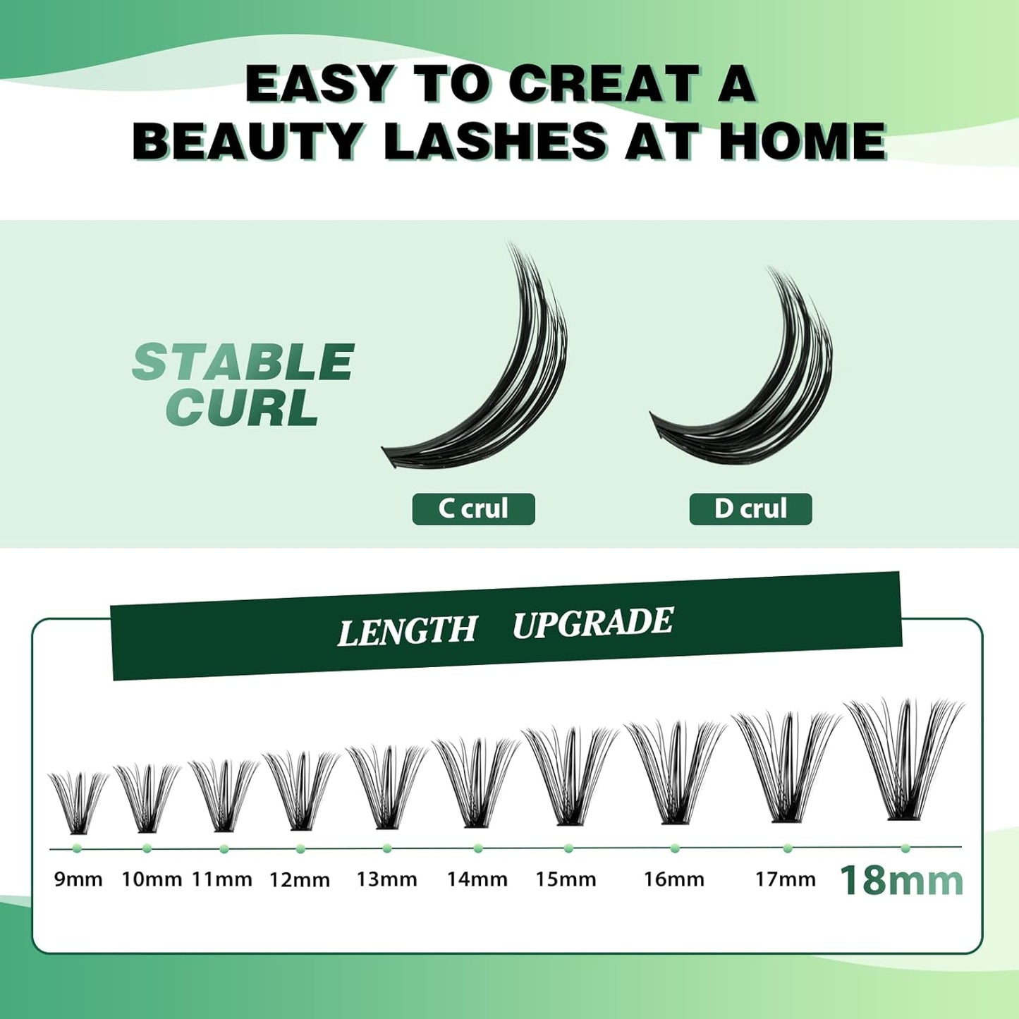 Lash Clusters 300Pcs Individual Lashes 40D 0.07D Curl 18mm Lash Extensions Clusters Lashes Soft&Natural False Eyelashes Individual DIY Eyelash Extension at Home(40D-0.07D,18mm)