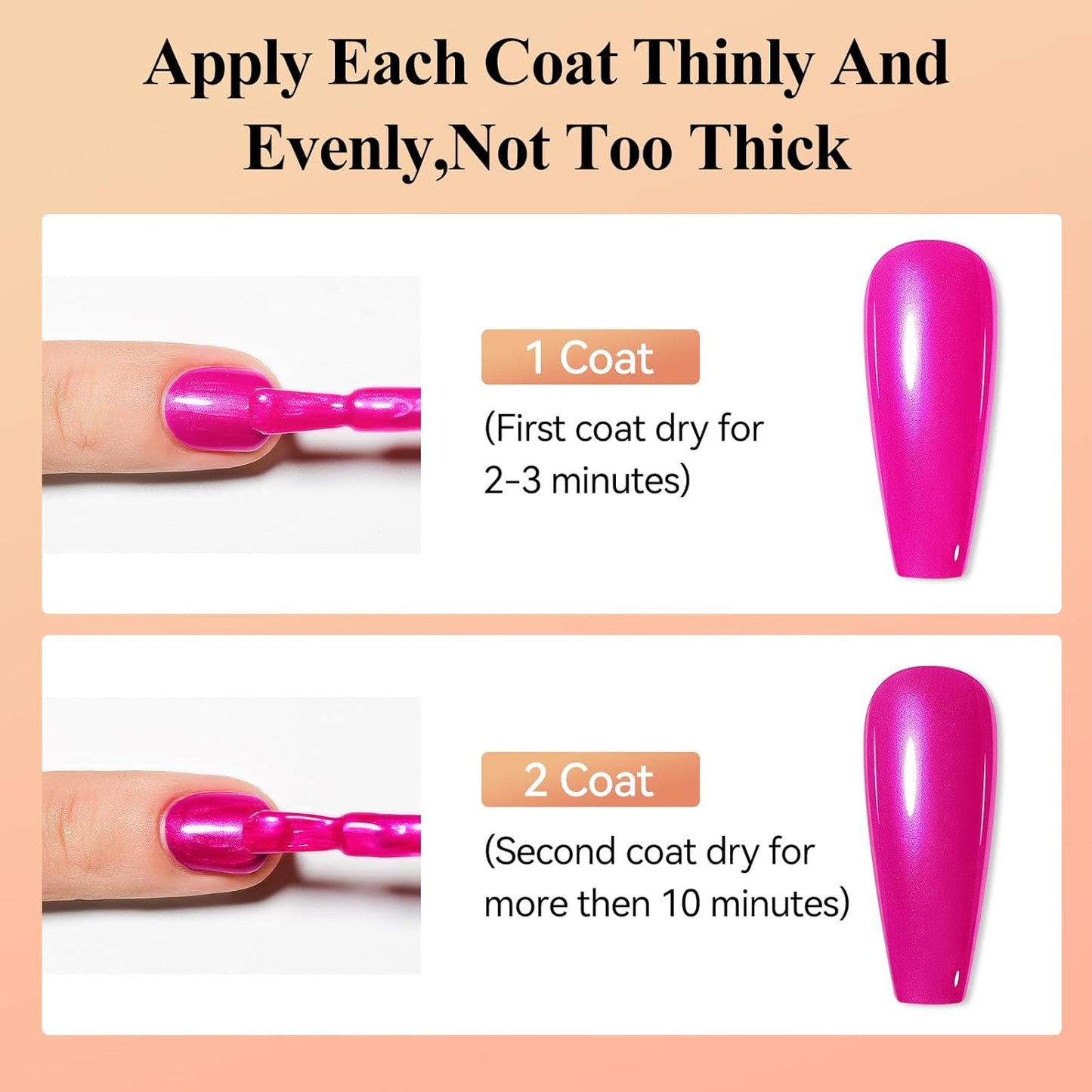 Nail Polish Quick Dry, Rose Hot Pink Nail Lacquer Nail Art Polish Non-Gel Air Fast Drying, Shimmer Pink Nail Pigment High Coverage Fingernail Concealer Polish, 1PC 12ML Long Wear