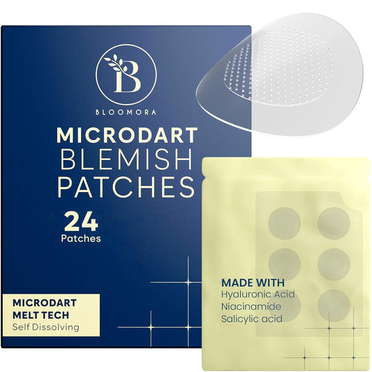 Microdart Acne Patch, Zit Patches for Cystic Acne Overnight Care, Cystic Acne Coverage, Pimple Patches Microdart Technology - Salicylic & Hyaluronic Acid (24 Count)