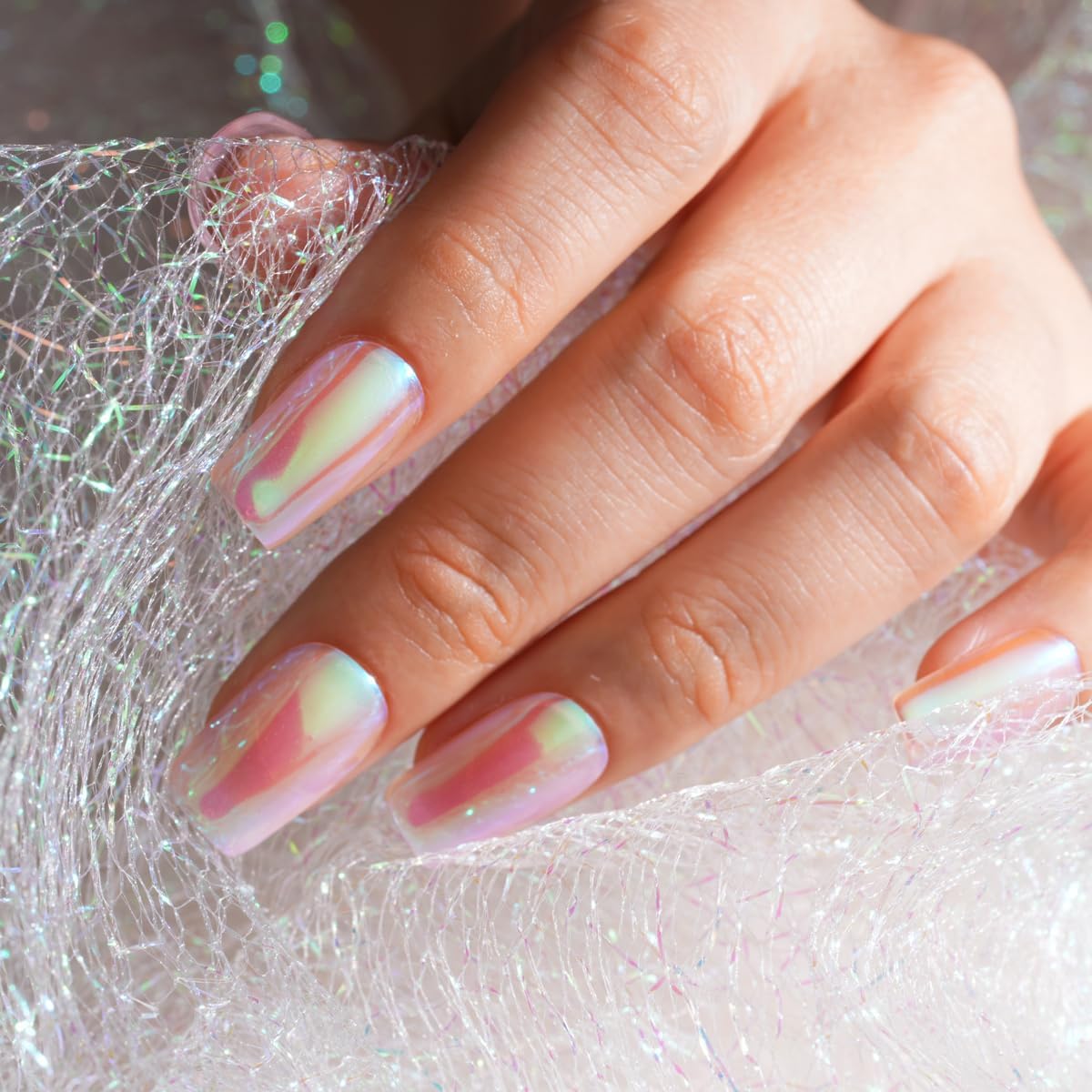 Pretty Diva 0.3g Mermaid Unicorn Chrome Nail Powder, Aurora Iridescent Chrome Powders for Nails, Mermaid Powder for Nails Chrome Mica Powder Manicure Pigment