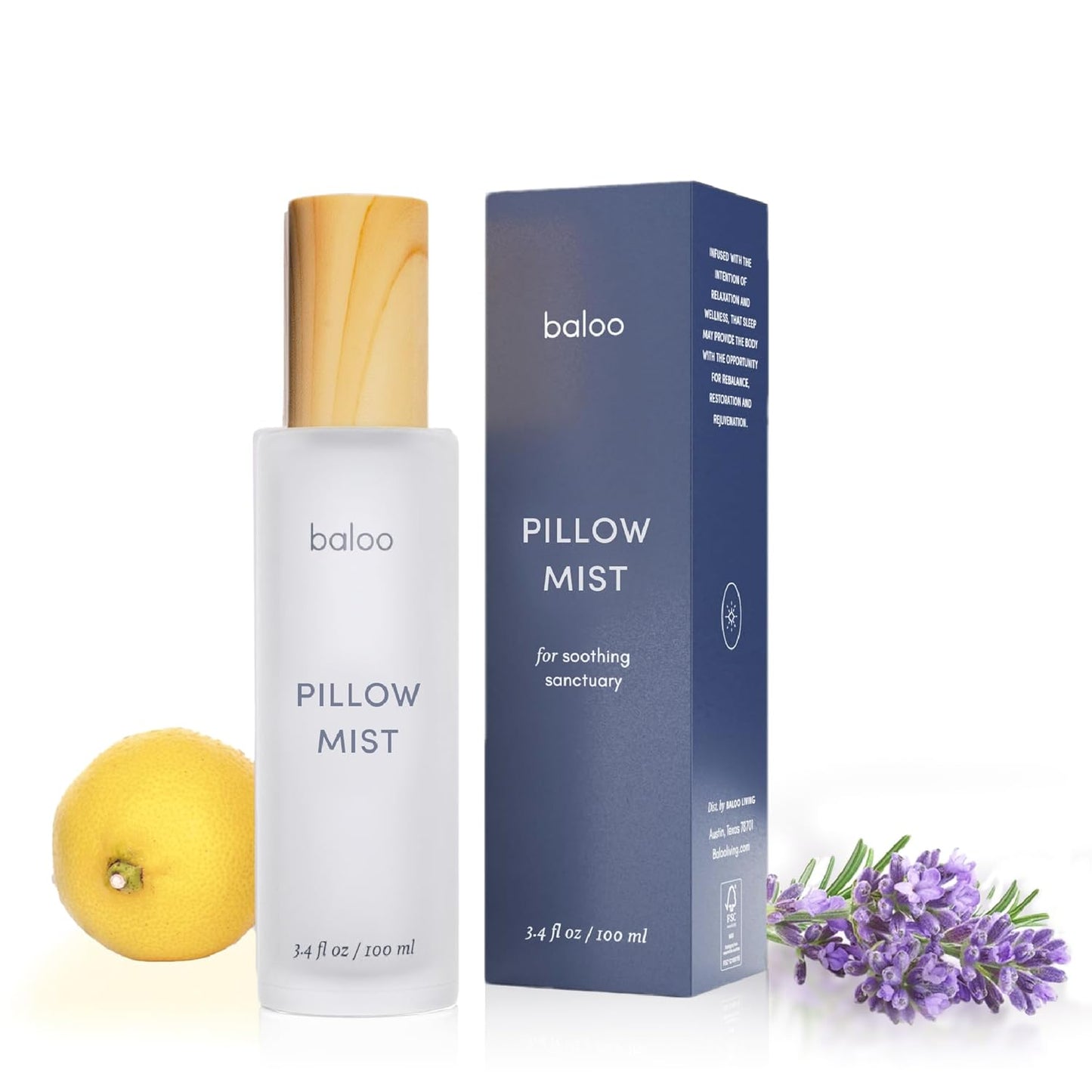 Baloo Pillow Mist | Natural & Calming Sleep Spray with Lavender & Bergamot | for Pillows, Linen & Bedding | Relaxing Aromatherapy for Sleep | 100ml