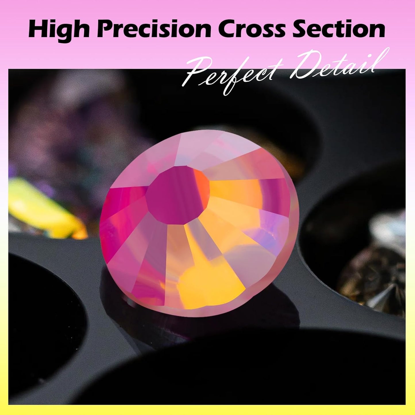 F Rose Flatback Rhinestones, Glass Rhinestones for Nail Art and Craft, Glue Fix, Loose Crystal Gemstones(F Rose, SS10, 1440pcs, 2.7-2.8mm)