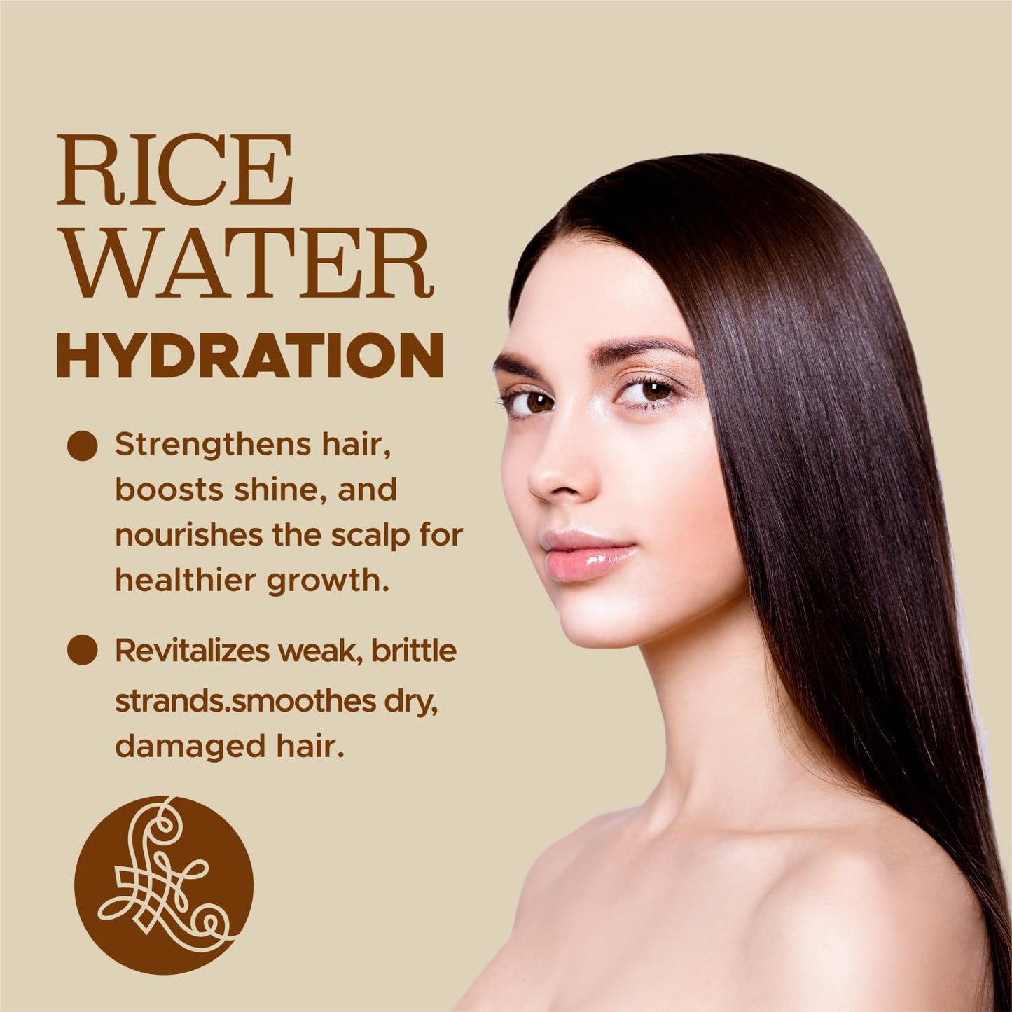 Luseta Rice Water Shampoo and conditioner Set Strengthening & Nourishing Revitalizes Shine for All Hair Types Hydrating & Frizz Control for Women and Men 16.9oz*2