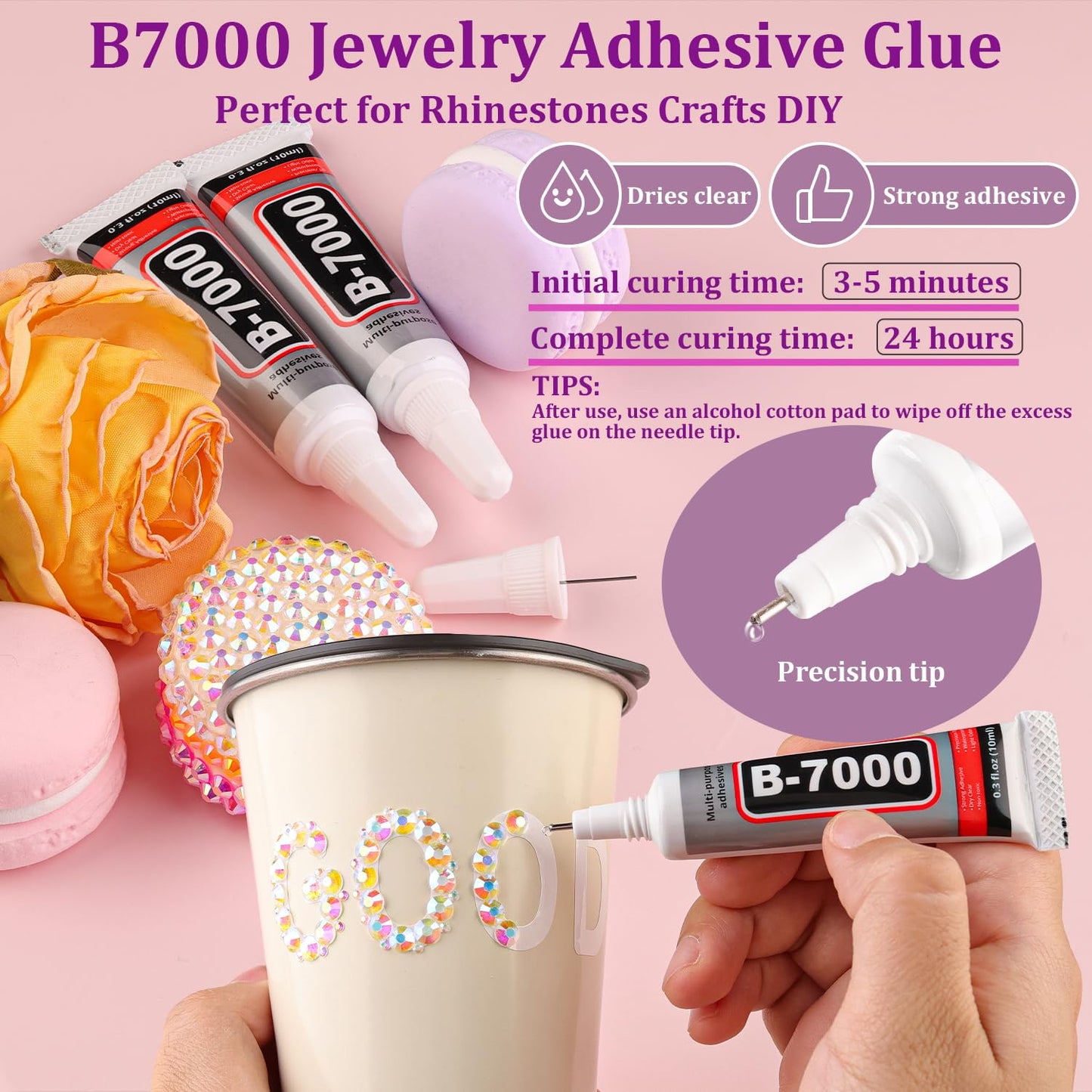 30000Pcs Resin Rhinestones for Bedazzling with Tweezers, Transparent AB Rhinestones for Crafting with B7000 Jewelry Glue for DIY Crafts Clothing Tumblers Shoes Fabric Nail Art