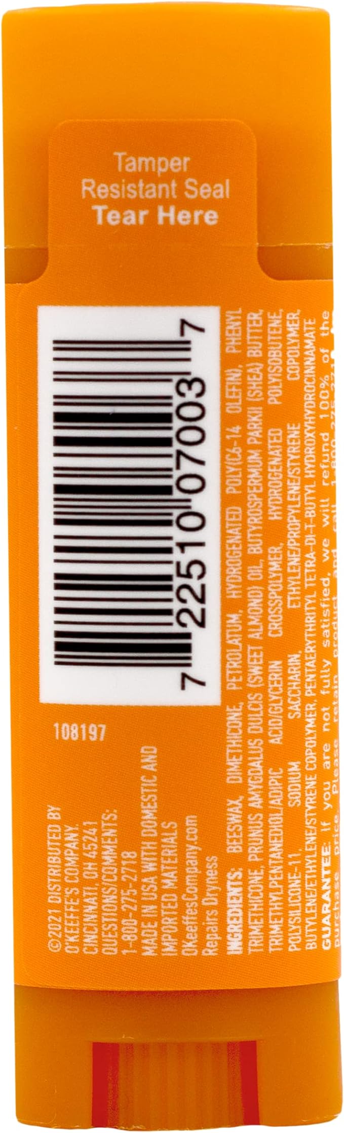 O'Keeffe's Unscented Lip Repair Lip Balm for Dry, Cracked Lips, Stick, (Pack of 3)