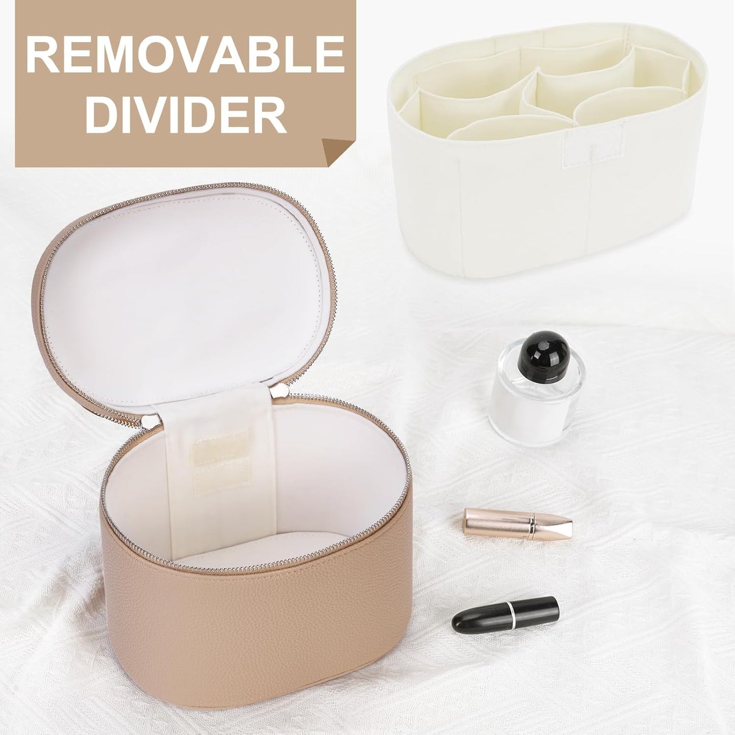 YFGBCX Makeup Bag Vanity Case with Removable Divider Travel Toiletry Bag Portable Cosmetic Bag Makeup Organizer Case