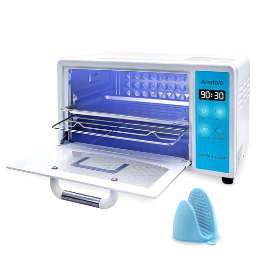 Anatole UV Light Nail Tool Cleaning Machine Dryer 10L Multifunctional Cleaner Box 160W Professional Manicure Tool Cleaning Cabinet with Stainless Steel Tray Rack for Beauty Salon Spa Barber Home 110V