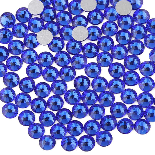 Beadsland 2880pcs Flat Back Crystal Rhinestones Round Gems for Nail Art and Craft Glue Fix,Sapphire,SS4,1.5-1.7mm