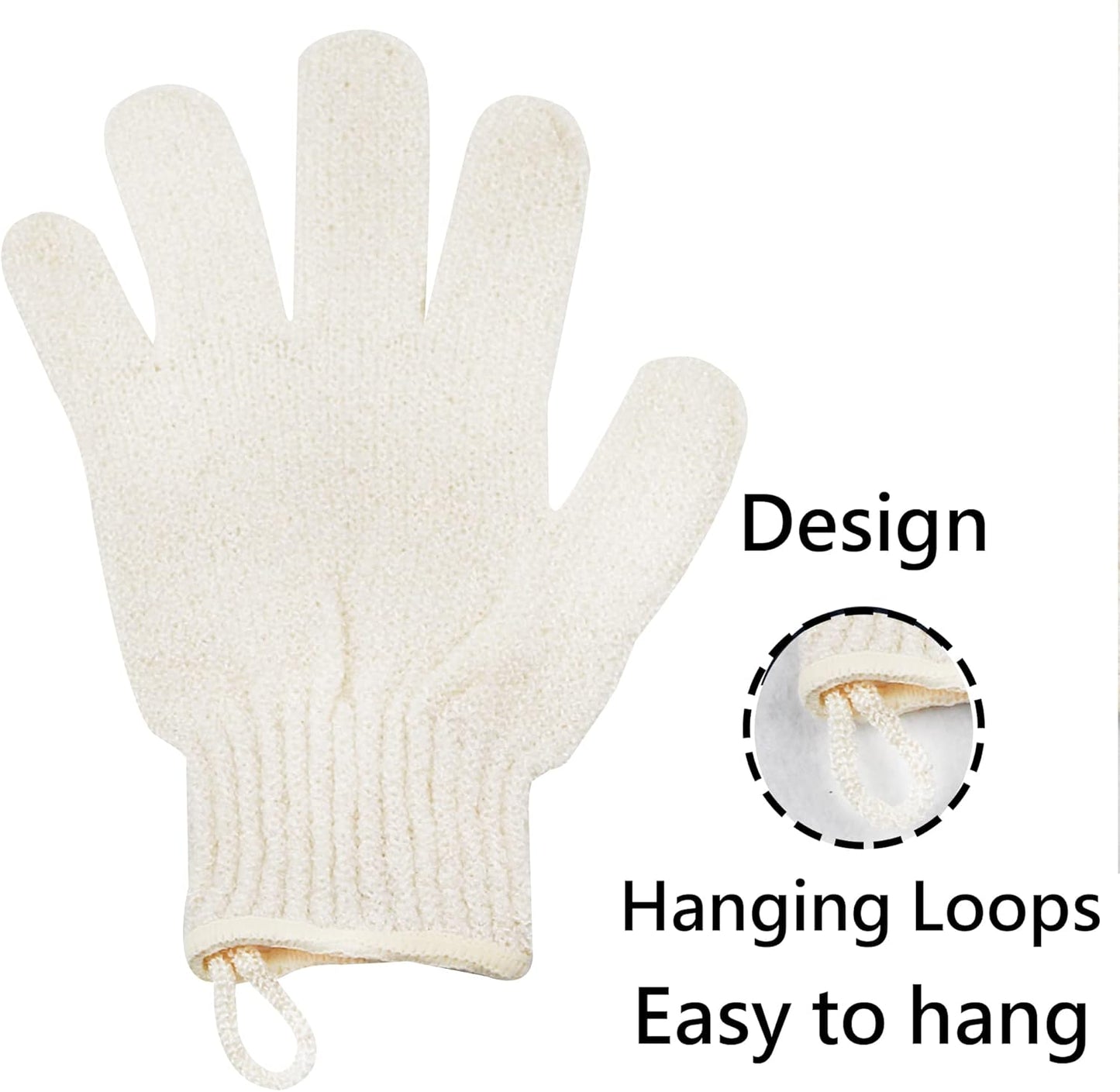 Exfoliating Glove - Body Scrub For Smooth And Soft Skin - Body Exfoliator For Ingrown Hair Dead Skin Remover And Itchy And Flaky Skin - Scrubber Shower Accessories For Women And Men 1 Pair Glove