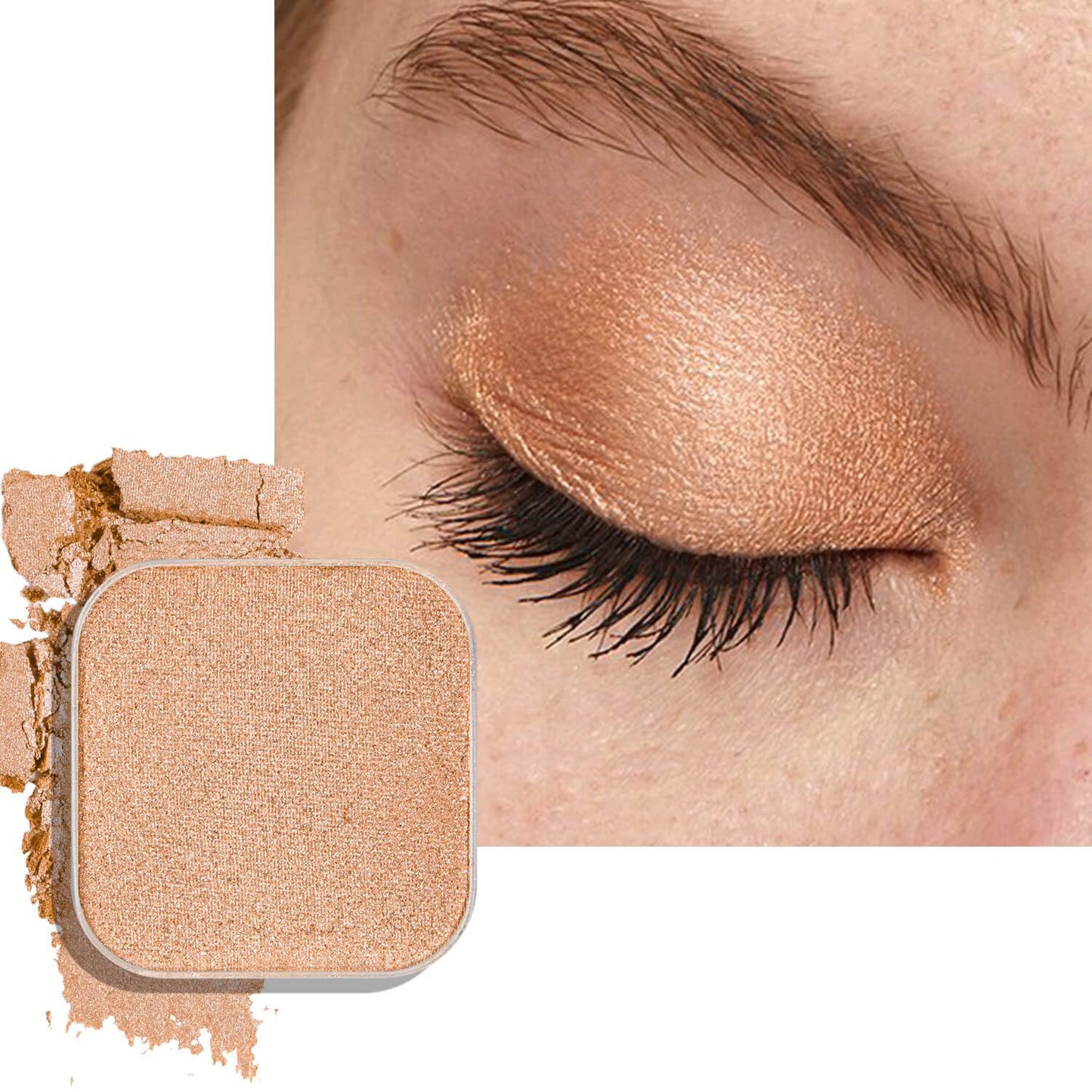 Magnetic Eyeshadow Soft Peach with Hints of Yellow and Pink, Satin Finish, Easy to Blend, Magnetic Pan for DIY Makeup Palette (Peach Glow)