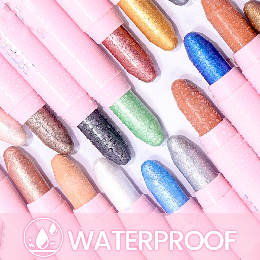 evpct 1Pcs Putty Matte Cream Eye Shadow Brightener Sticks for Eyes Waterproof Pigmented, Double Ended Cream Eyeshadow Stick Pencil Pen with Applicator, Eye Shadow Palette Highlighter Makeup 23