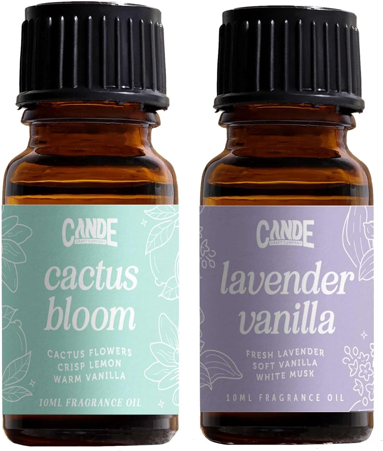 CANDECraftCo Premium Fragrance Oil – Diffuser Oils Fragrances Scented for Home, Candle Soap Making Supplies, Aromatherapy Blends for House (0.34 Fl Oz) (Lavender Vanilla + Cactus Flowers)