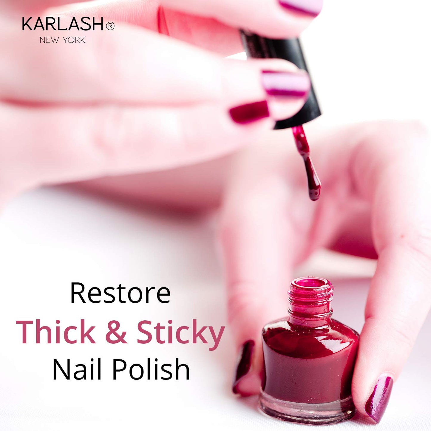 Karlash Professional Nail Polish Thinner 0.5 oz - Restore thick and sticky nail polish (2 Pieces)
