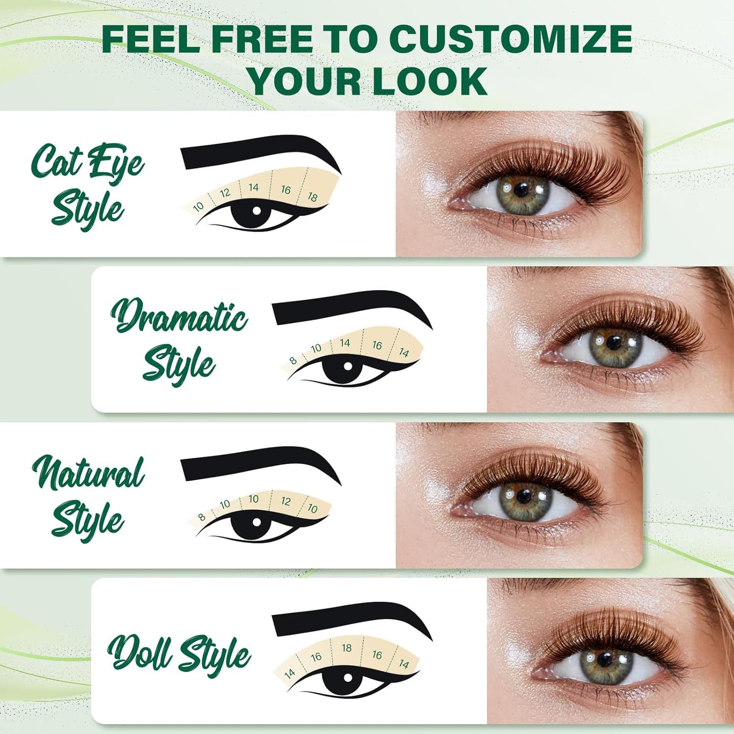 KEYYOU Brown Lash Clusters 144pcs Eyelash Clusters 8-18MIX D Curl Cluster Lashes Soft Wispy Lash Clusters Natural Look Brown DIY Lash Extension At Home(Brown01-D-8-18MIX)