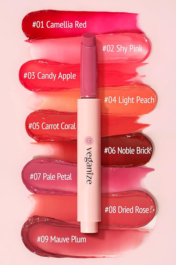 Veganize Collagen Lip Glass Balm | Hydrating Lip Balm in 9 Vibrant Colors | Moisturizing Lip Care Infused with Collagen Jelly Magic | No Animal Trial Lip Balm 0.06 oz (No. 05 Carrot Coral)