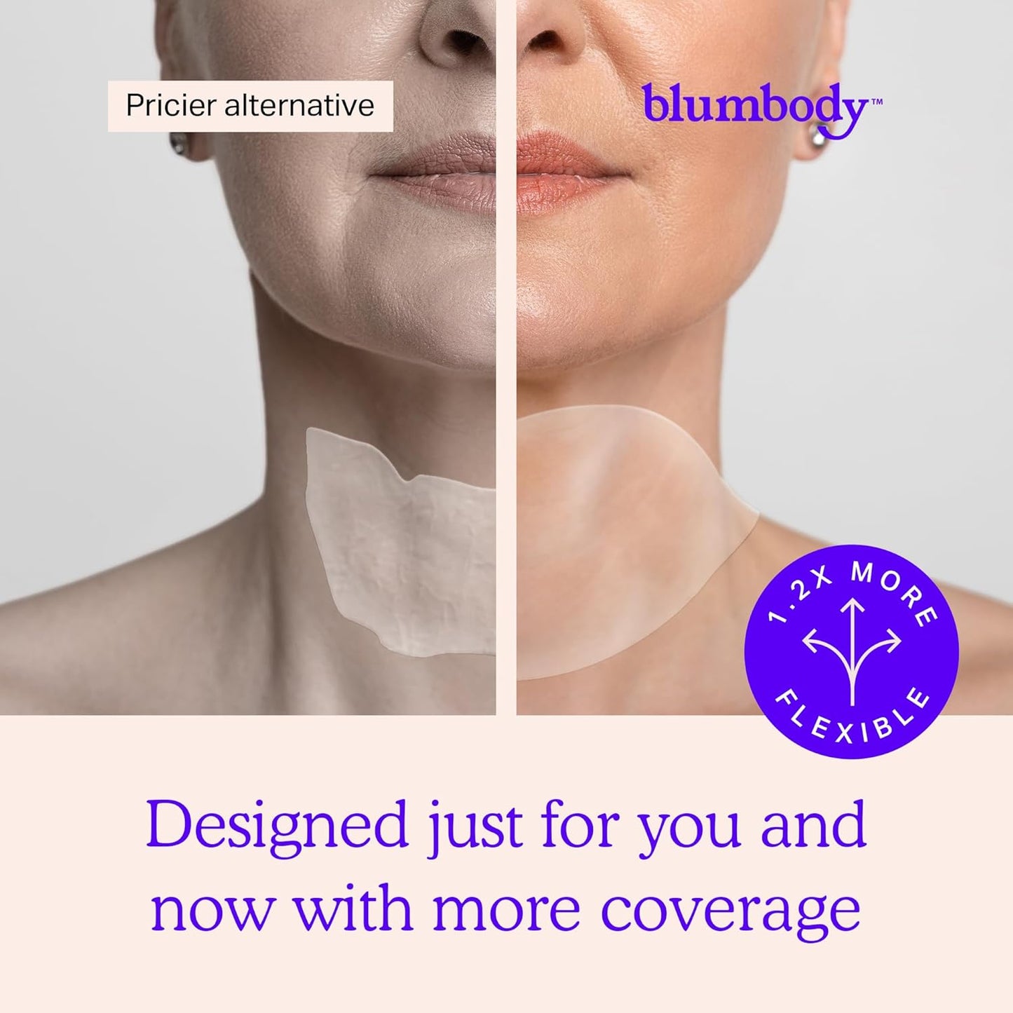 BLUMBODY Neck Wrinkle Patches – Anti-Wrinkle Silicone Patches for Skin Firming, Tightening – Reusable Overnight Pads – Anti-Aging Crepe Erase Pads – Neck, Décolleté (2-Month Supply)