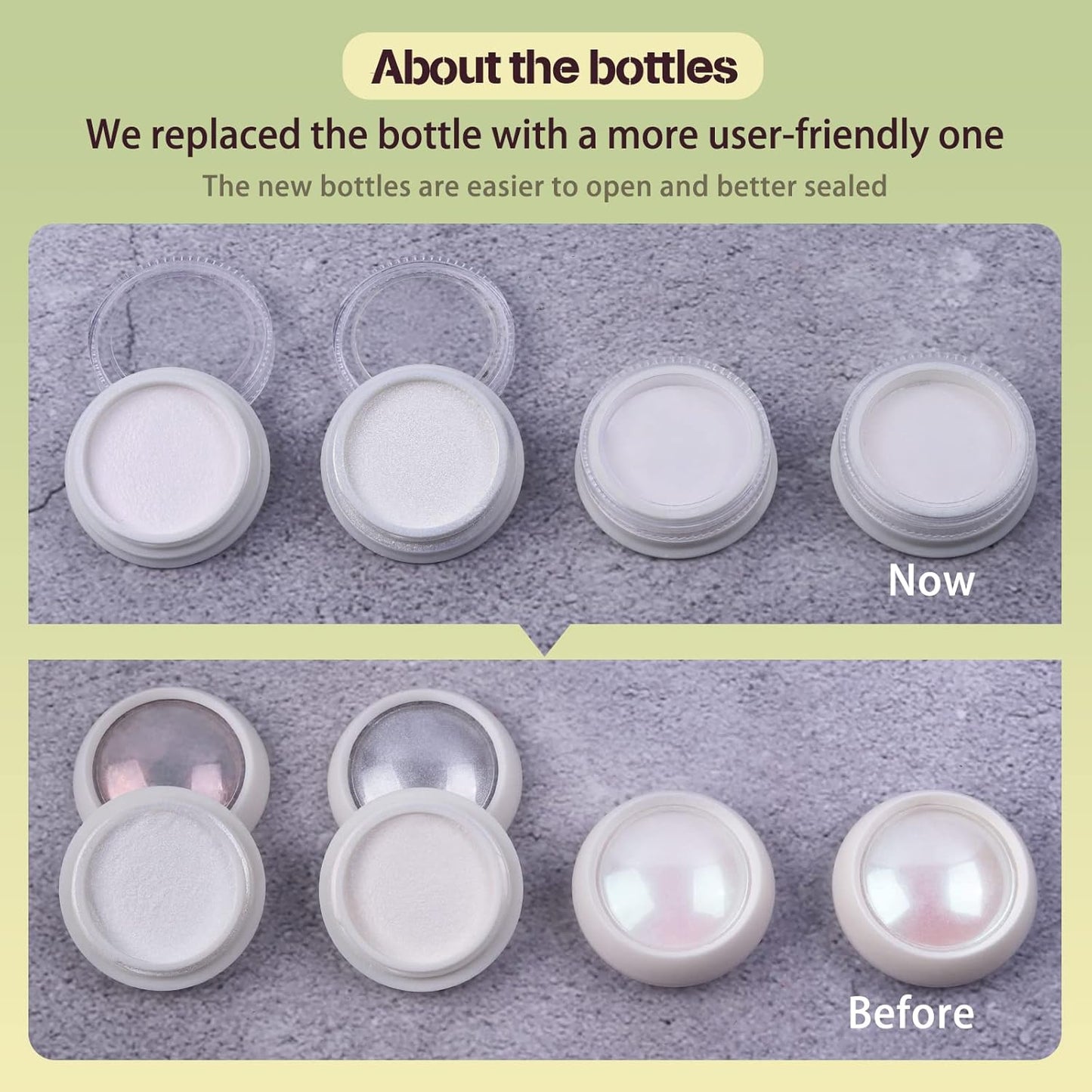 Artdone 4 Jars Chrome Nail Powder Metallic Mirror Effect Pigment Chrome Iridescent Aurora Nail Glitter Mermaid White Pearl Glitter Dust Kit for Gel Polish Nail Art Decoration, Resin Craft