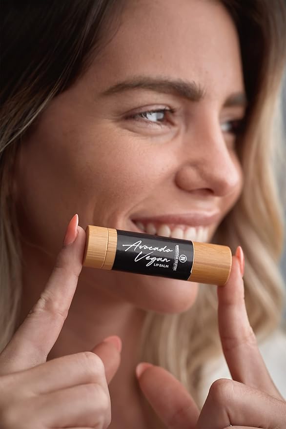 AVOCADO VEGAN LIP BALM, Clean, Light, Highly Nutritious Avocado & Shea Butter Lip Balm, Penetrates Deep Tissue and Protects Chapped Dry and Sore Lips.