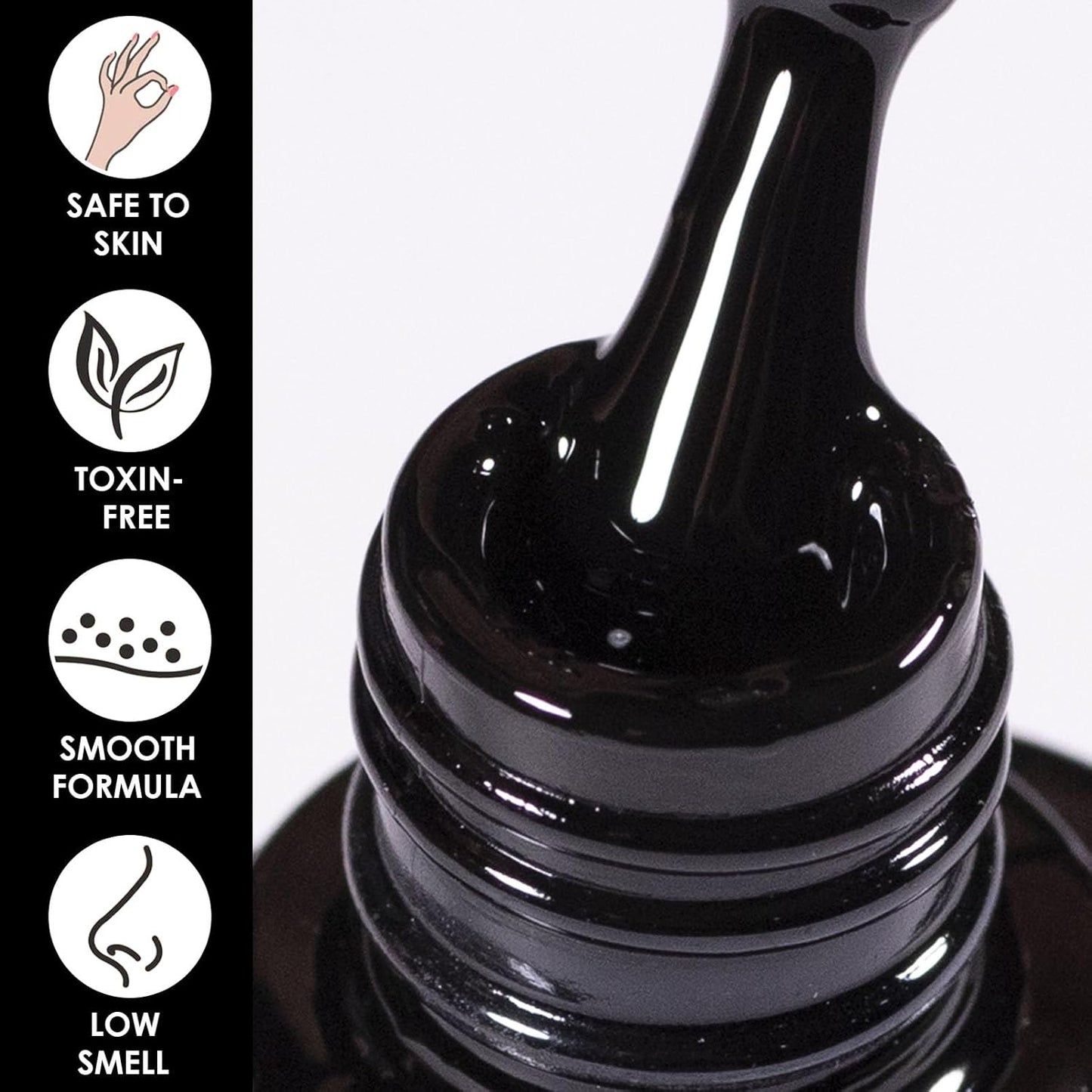 Matte Black Nail Polish - Matte Finish Black Fingernail Polish - Fast Drying Nail Varnish Mist Effect - Silky Velvet Nail Lacquer For Women Girls Manicure DIY at Home - No Need Bake