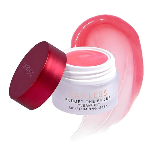 LAWLESS Forget the Filler Lip Mask - Candy Apple - Premium Overnight Lip Plumping Treatment with Natural Ingredients Designed to Plump, Hydrate, and Smooth Lips - 0.28 oz