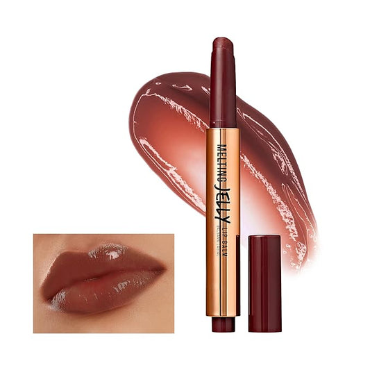 KISS NEW YORK Professional Melting Jelly Lip Balm, High Shine & Moisturizing Lip Stick, Long Lasting, Plumping Effect Look, Non-Sticky & Not Cakey, Easy Application & Natural Coverage (Mocha)