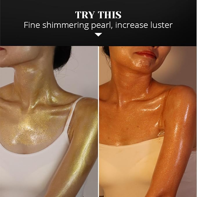 Shimmer Body Oil,Face and Body Liquid Luminizer,Waterproof Moisturizing Light Shimmer Glow Illuminator,Smooth Body Shimmer,Liquid Highlighter Makeup (Bronze Gold)