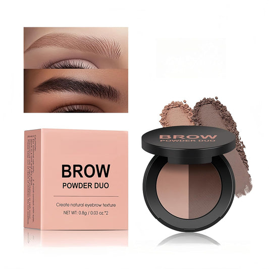 MAEPEOR Brow Powder Duo 6 Colors Natural Smooth Eyebrow Powder Professional Brow Contour Palette for Filler Defined & Sculpt (02 Chocolate)