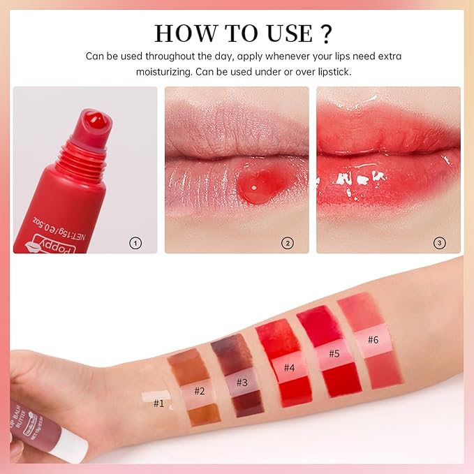 Erinde Lip Butter Balm, Moisture Hydration Lip Butter Gloss, Sheer Tinted Lip Mask and Lip Balm, Soothing Lip Treatment Care Makeup, Shine Lip Glow Oil for Dry, Chapped Lips, 03 Brown Sugar