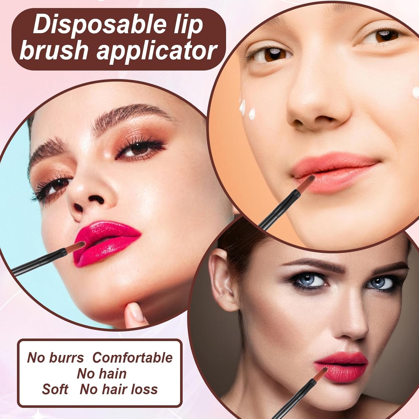 120Pcs Disposable Lip Brushes for Lipstick Brush Applicator Lip Applicators Lips Makeup Brushes for Concealer Eye Shadow Eyebrow Foundation Blending Cosmetic Tool