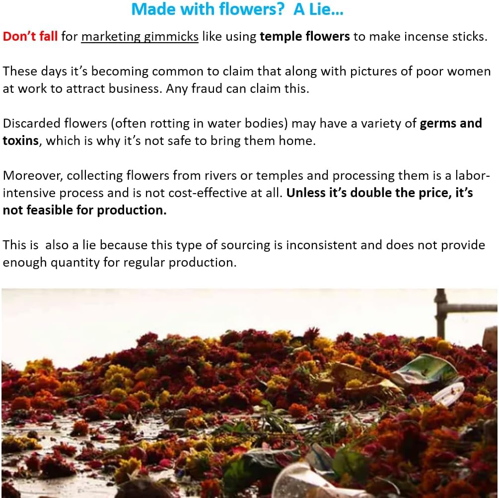 Patchouli Incense Sticks - Traditional Handcrafted Masala Incense - 40 to 50 Sticks Approx.