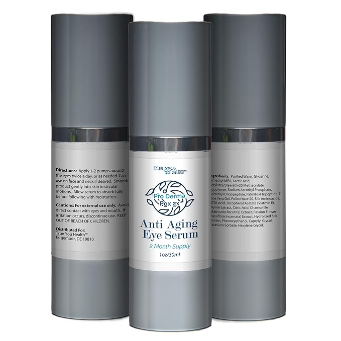Pro Derma Pgx 2x Anti Aging Eye Serum - 2 Month Supply - Improved Formula to Promote Youthful Appearance - Support Reduced Puffiness & Undereye Bags - Minimize Appearance of Wrinkles & Dark Circles