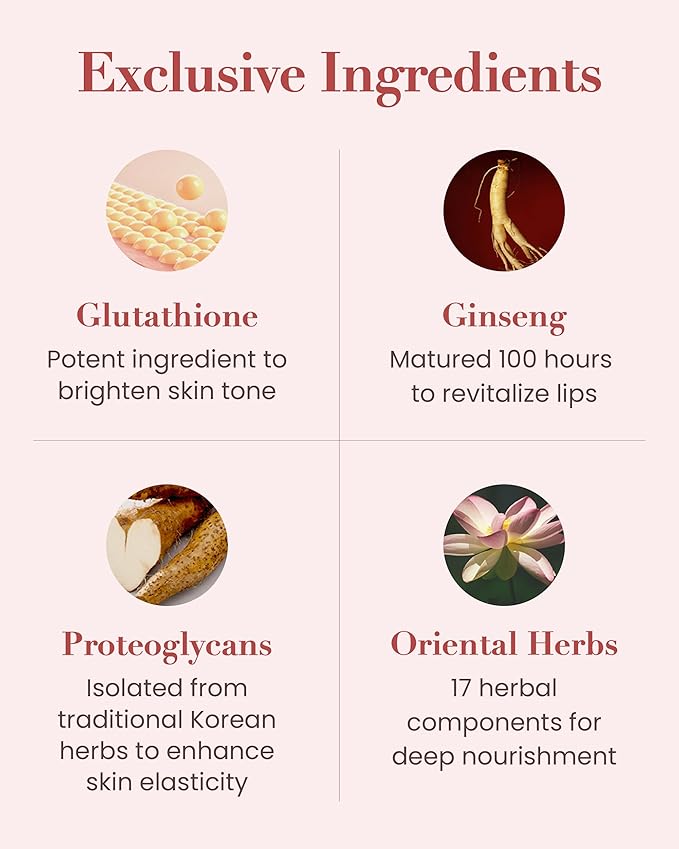 Sooryehan Tinted Lipcerin Lip Balm (0.5fl oz) - Age-Defying, Plumping, Hydrating, Nourishing Lip Care for Dry, Chapped Lips. Korean Skin Care. Peptides, Collagen, Shea Butter, Plant-Based Squalane.