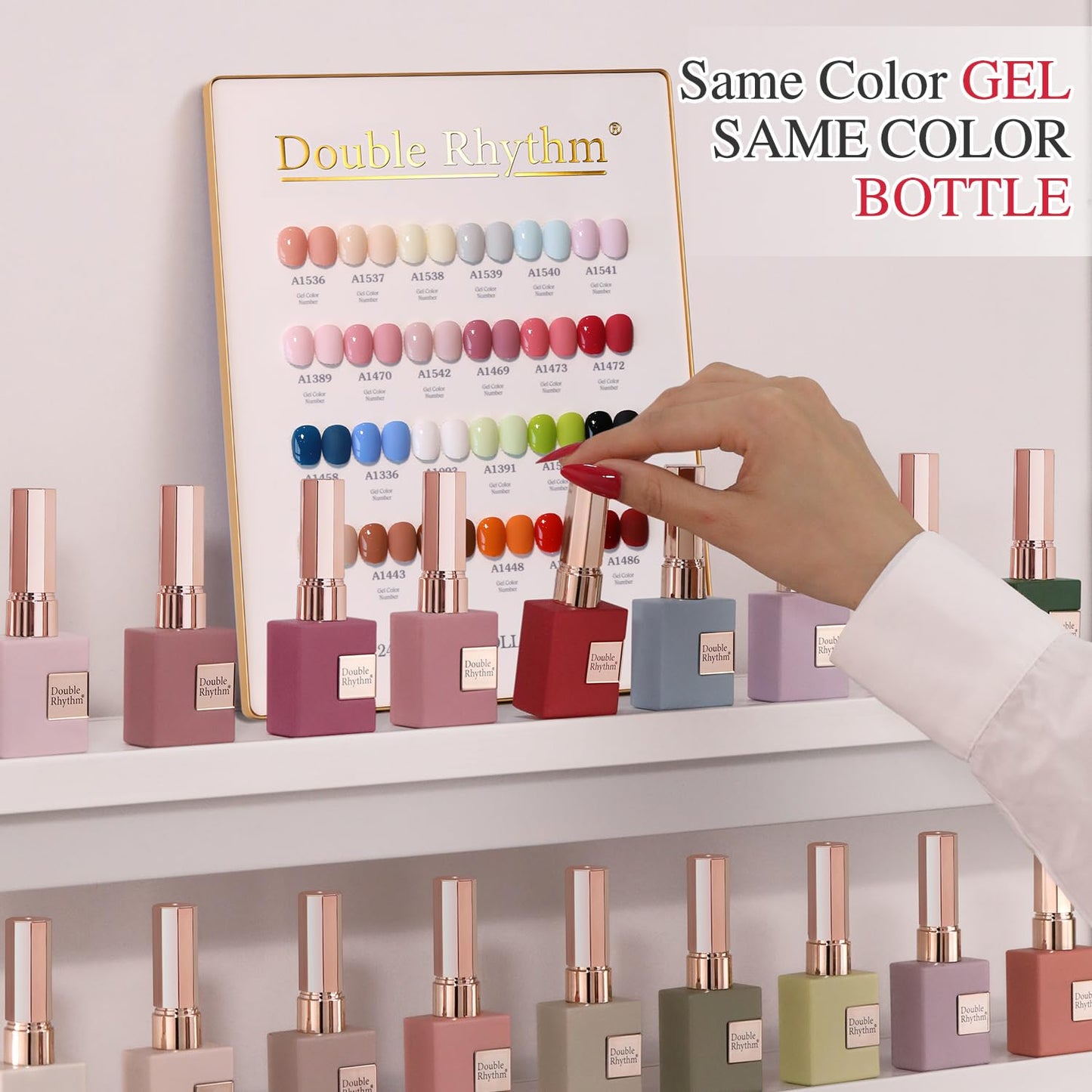 Double Rhythm 28Pcs 0.5Oz Gel Nail Polish Set Same Color Same Bottle Soak Off Gel Polish Kit Nail Art Manicure Salon DIY at Home for Women (White Pink Collection-T24-2)