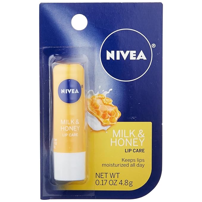 NIVEA A Kiss of Milk & Honey Natural Defense & Soothing Lip Care 0.17 oz (Pack of 7)