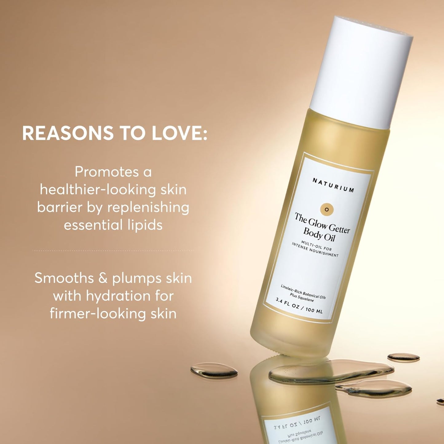 Naturium The Glow Getter Body Oil, Multi-Oil for Intense Nourishment, Hydrating & Moisturizing Formula, Vegan & Cruelty-Free, 3.4 oz