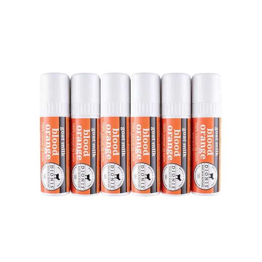 Dionis - Goat Milk Skincare Scented Lip Balm - Set of 6 (0.28 oz) - Made in the USA - Cruelty-free and Paraben-free (Blood Orange)