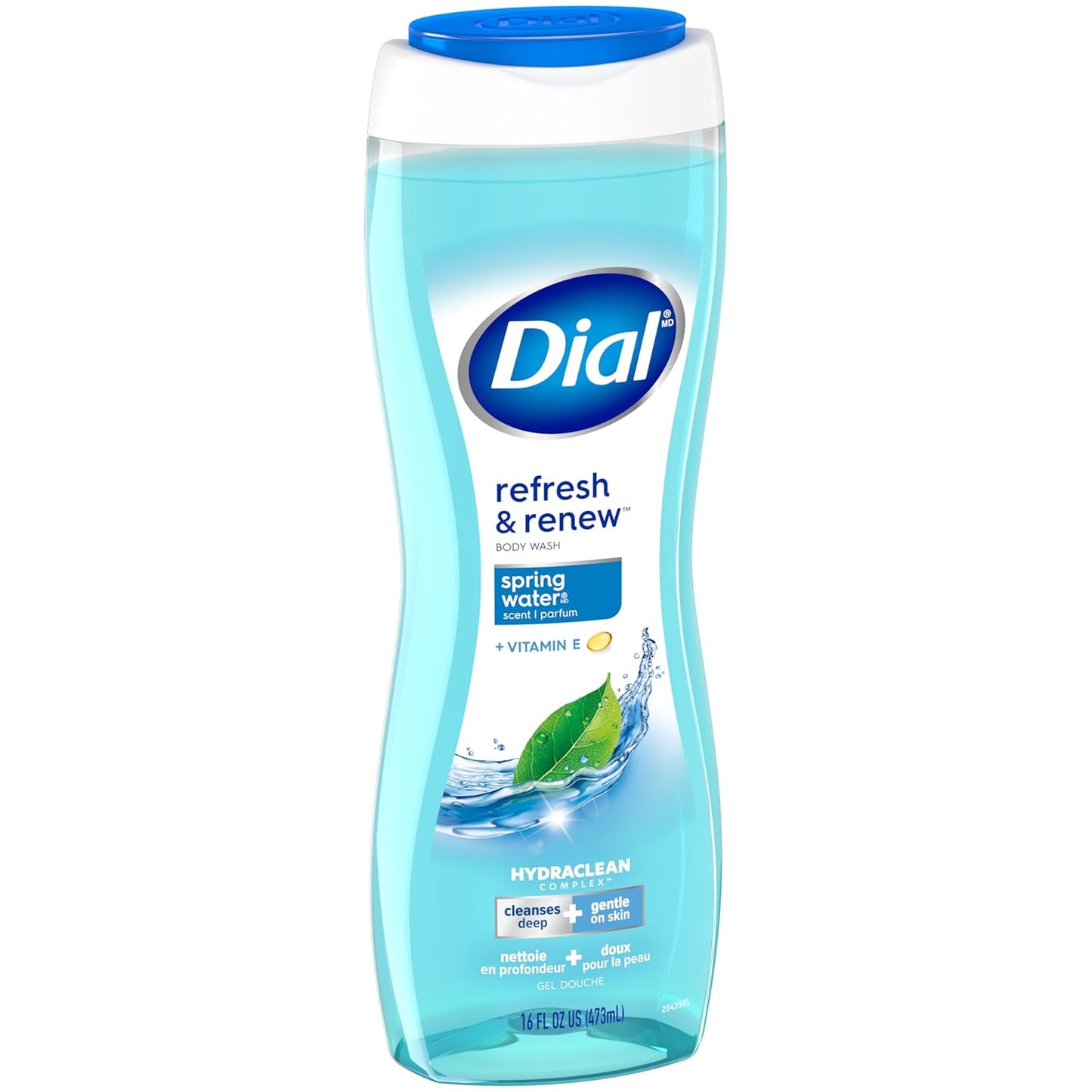 Dial Body Wash, Refresh & Renew Spring Water, 16 fl oz (Pack of 4)