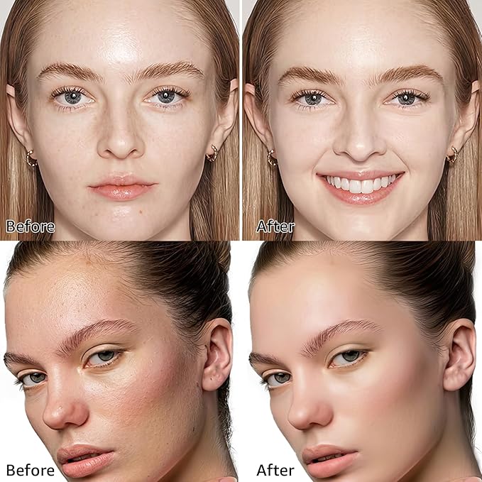 Air Cushion CC Cream Foundation - Mushroom Head BB Creams, Long Lasting Concealing Brightening, Moisturizer Face Cream,Facial Skin Care Makeup For All Skin Types (Medium Deep)