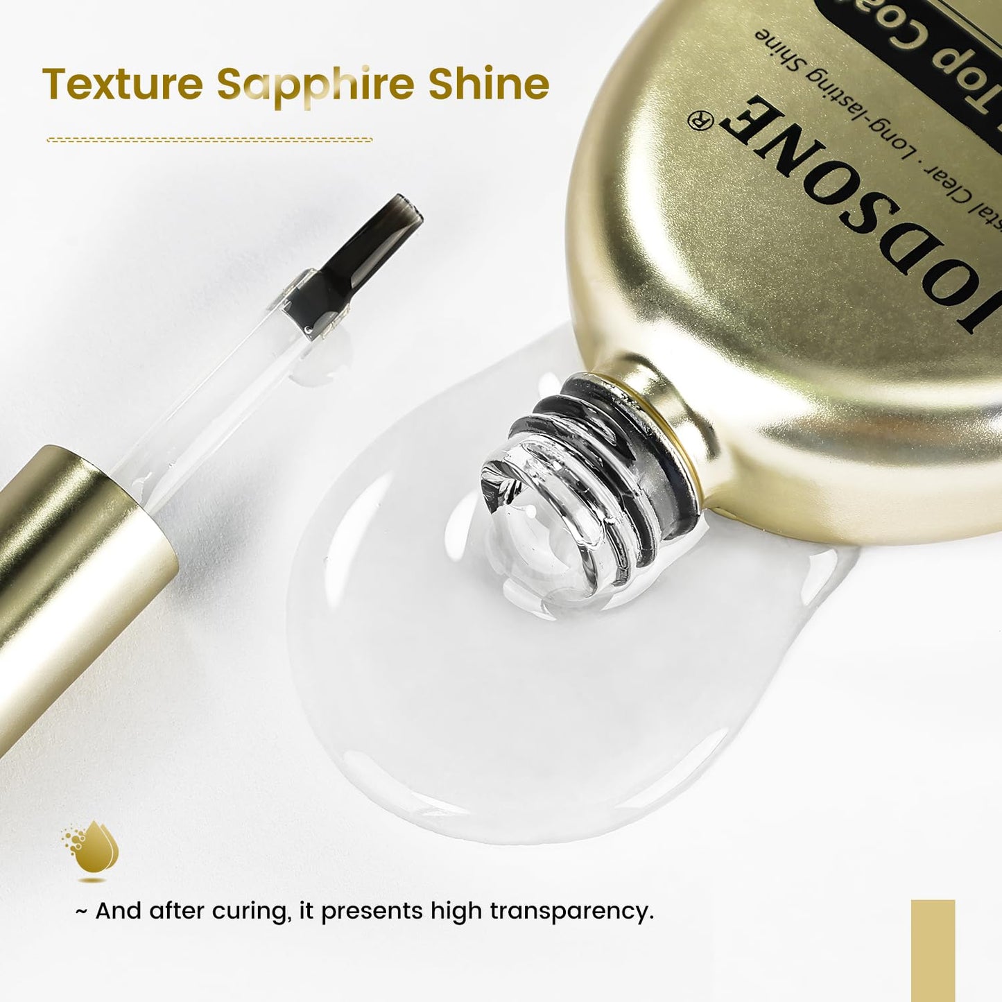 JODSONE Crystal Builder Top Coat Gel – 16.5ml No Wipe Clear Top Coat for Gel Nail Polish, Ultra Transparent for Glossy Finish or Overlay Structure, U V/LED Curing Needed