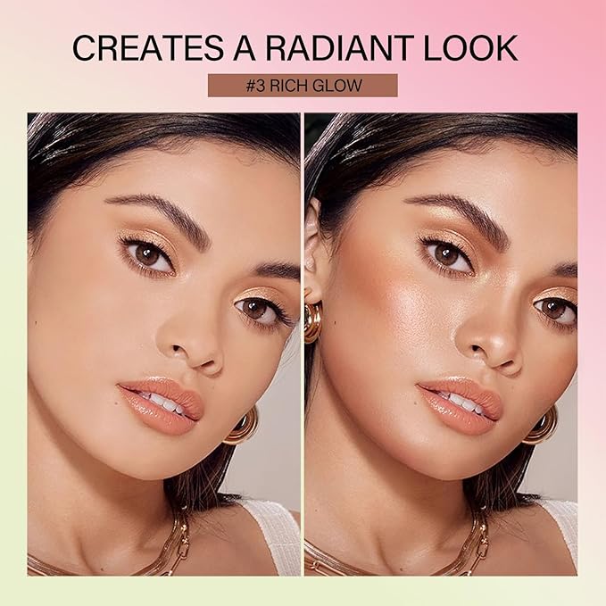 Cream Bronzer Stick,Contour Stick Facial Contouring Stick,Long Lasting Highlighter Waterproof Highlight Makeup,Buildable Shimmer Sparkle Face Bronzer Face Shaping,01 Warm Glow