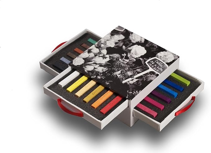 Conté à Paris 18 Count Assorted Carrés Crayons, Drawer Box