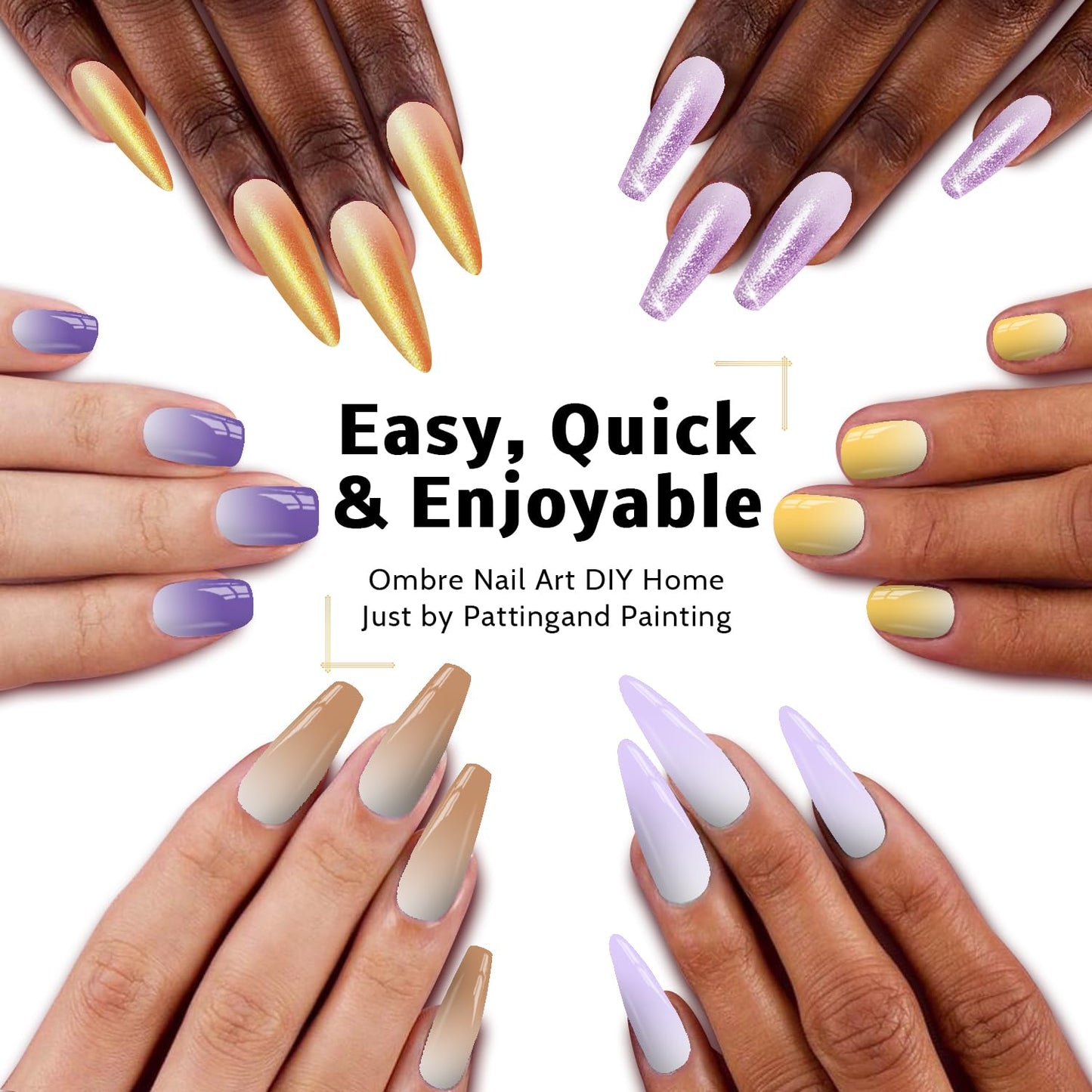 Sponge Pat Paint Nail Gel, Ombre Nails Gradient Gel Nail Blush Blooming Aura Nails Drawing Stripper Floral Painting DIY Nail Art, No Wipe, UV/LED Curing (16 Colors D)