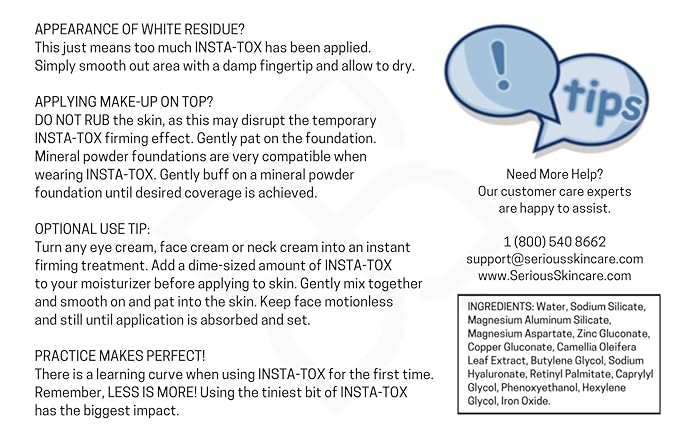 Serious Skincare INSTA-TOX Instant Wrinkle Smoothing Serum - Improves appearance of Fine Lines & Wrinkles -Temporarily Tightens Skin - Instant Line Filler - Two .75 oz. Tubes (2Pack)