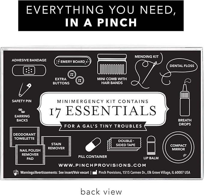 Pinch Provisions Orchid Glitter Minimergency Kit, includes 17 Travel-Sized Cosmetic Essentials, Convenient for Purses, Emergency Beauty Accessories, Gifts for Holiday’s & Birthday’s