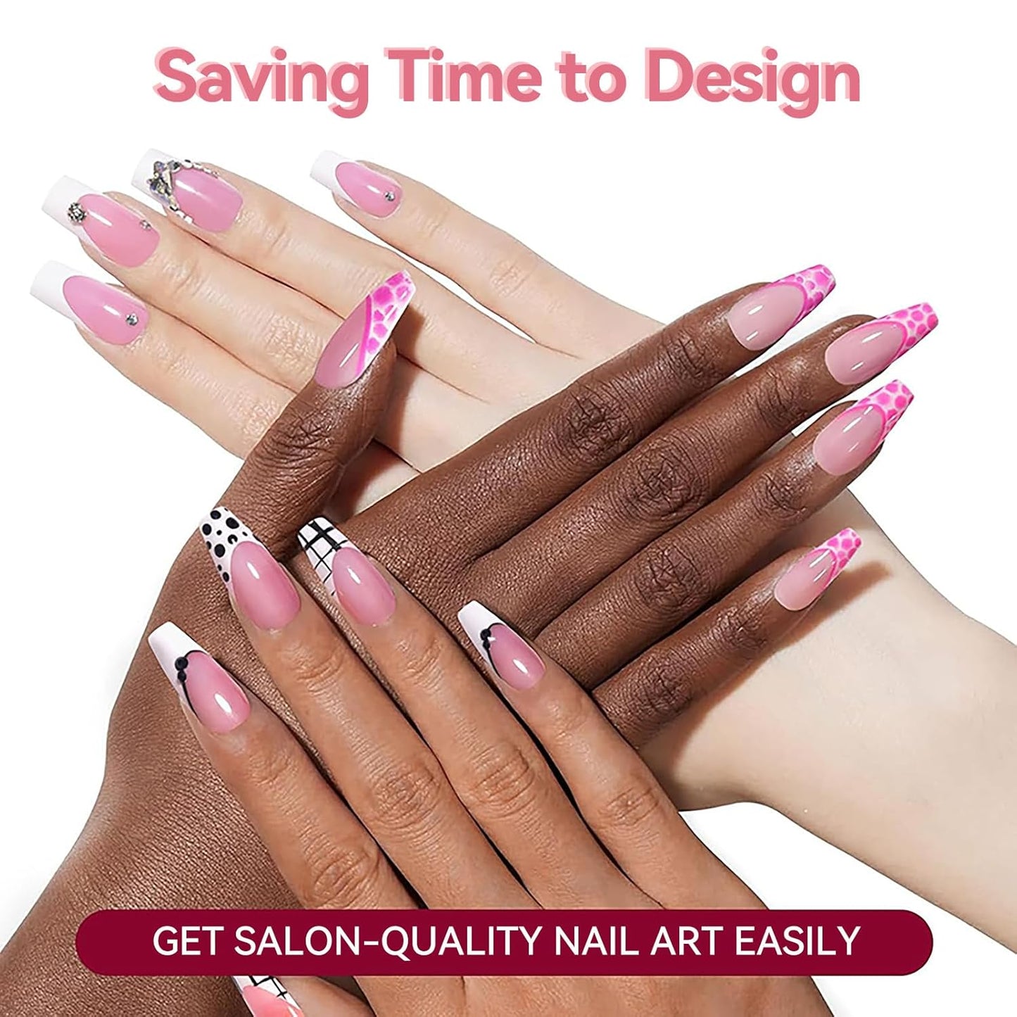 Born Pretty Nail Stamping Plates Set Nail Art Image Plates Plaid Flowers Leaves Geometric French Stamp Templates Kit Image Manicuring DIY Printing Tools 6PCS