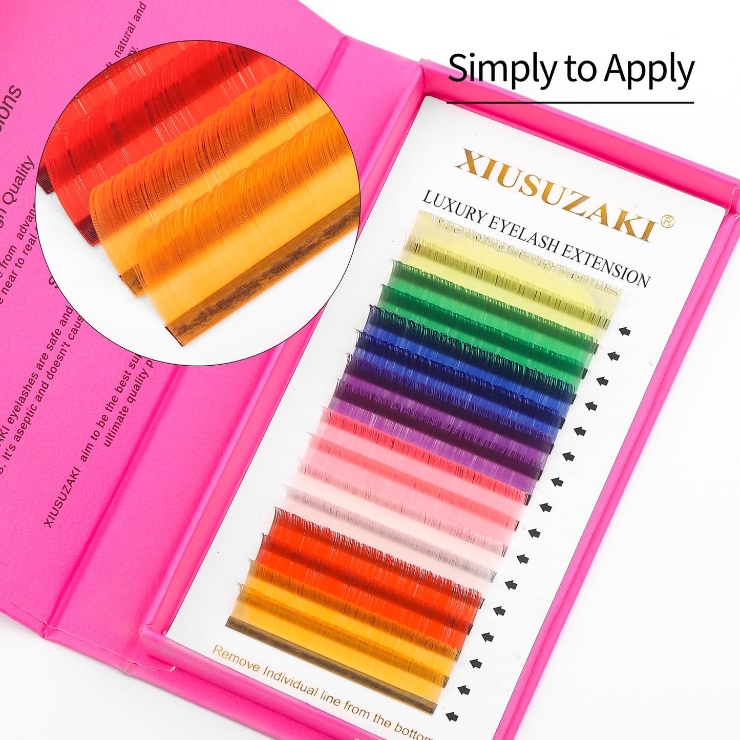 Eyelash Extensions Colored Lashes Extension 0.07 D Curl Lashes 14mm Classic Lash Extensions Soft Individual Lashes 16 Rows Natural False Eyelashes Volume Lashes Professional Use(Colored,0.07-D,14mm)